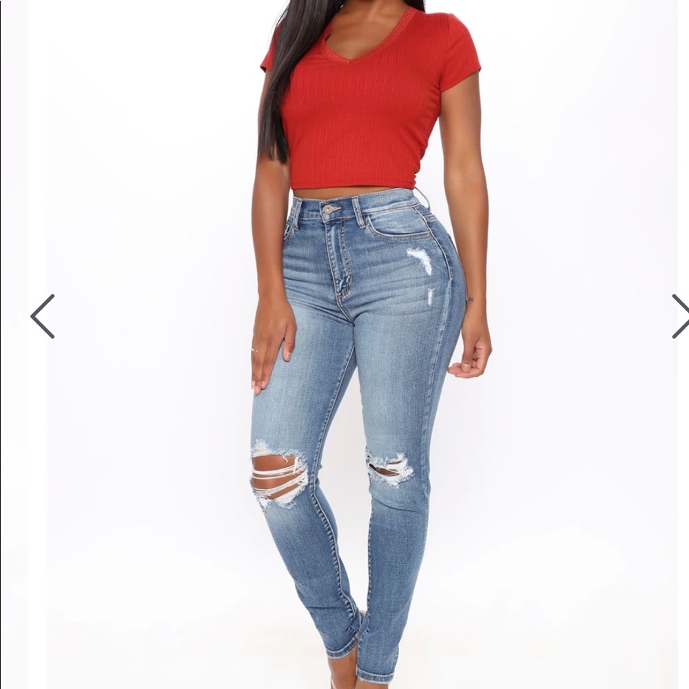 Fashionnova Medium Blue Wash Jeans Size 30/ 11